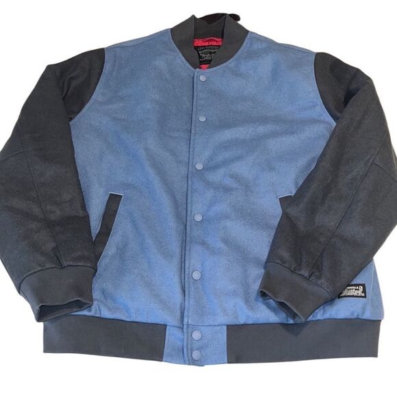 Levi's Blue Snap Front Poly/Wool Blend Varsity Jacket Size Large - Picture 2 of 10